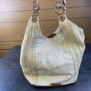 Sakroots Roma Natural Crochet Hobo Summer Shoulder Bag